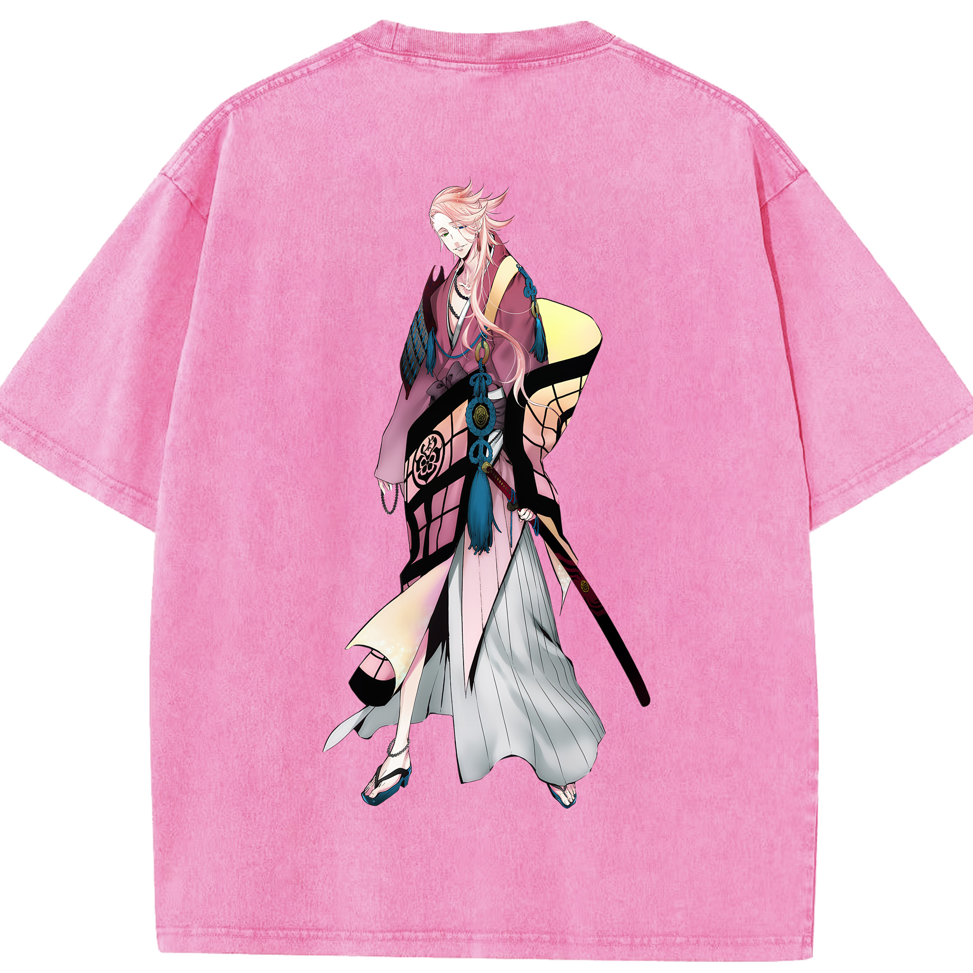 （画像用） 刀剣乱舞 Touken Ranbu 綿100% ヴィンテージ風 半袖Tシャツ（背面プリント）